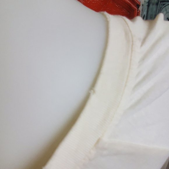 n:PHILANTHROPY  Ivory  Distressed  White Andrea Long sleeve shirt size M - Picture 10 of 10